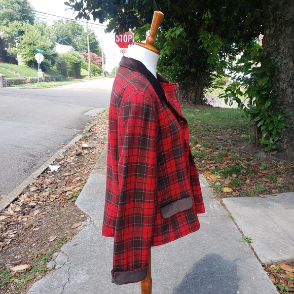 SOLD Vintage 90s Wool Blend Plaid Lizsports Jacket - Picture 3 of 7